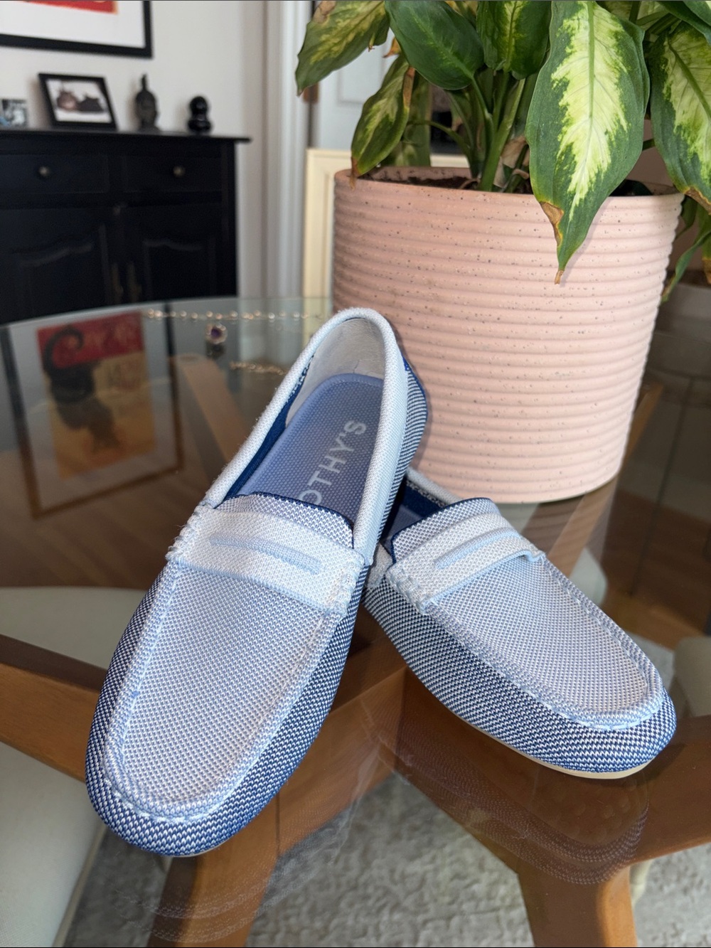 ROTHY’S The Driver” Size 7 spectator-style loafers in “Santorini Blue”